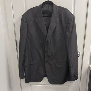 Giorgio Armani 3 Button Suit Jacket Wool Blend Size 58 Gray‎ Big And Tall